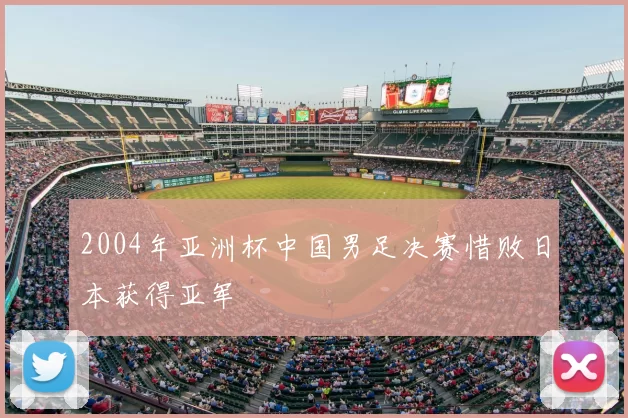 2004年亚洲杯中国男足决赛惜败日本获得亚军